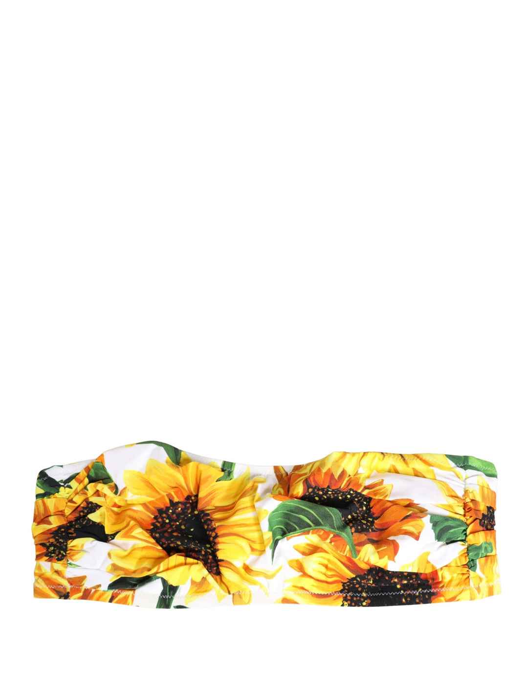 Dolce &amp; Gabbana Multicolor Sunflower Print Bandeau Top Swimwear