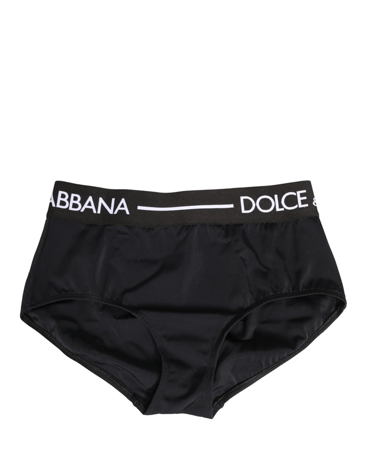 Dolce &amp; Gabbana Black Logo Waistband Coulotte Panty Underwear