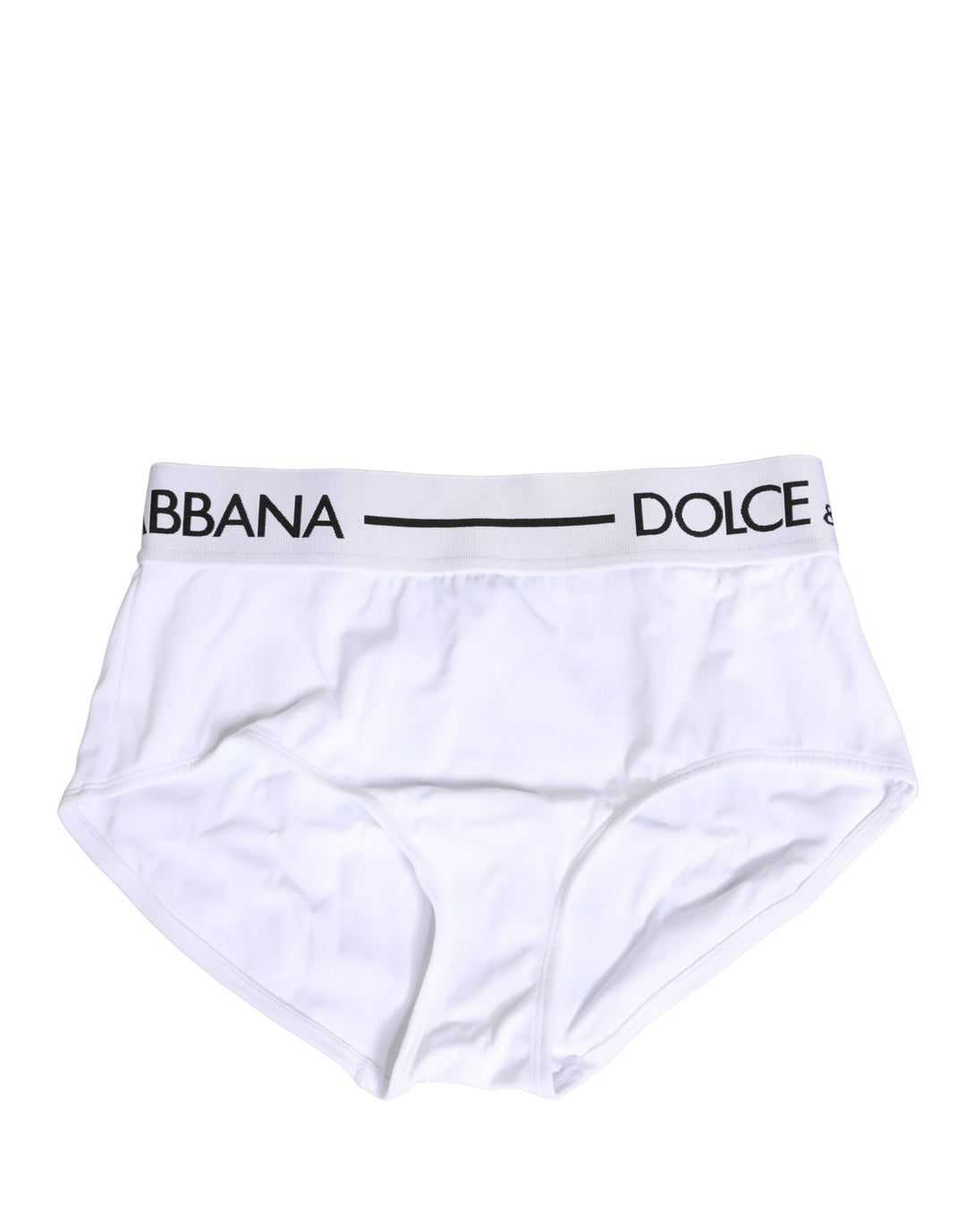 Dolce &amp; Gabbana White Nylon Logo Waistband Panty Underwear