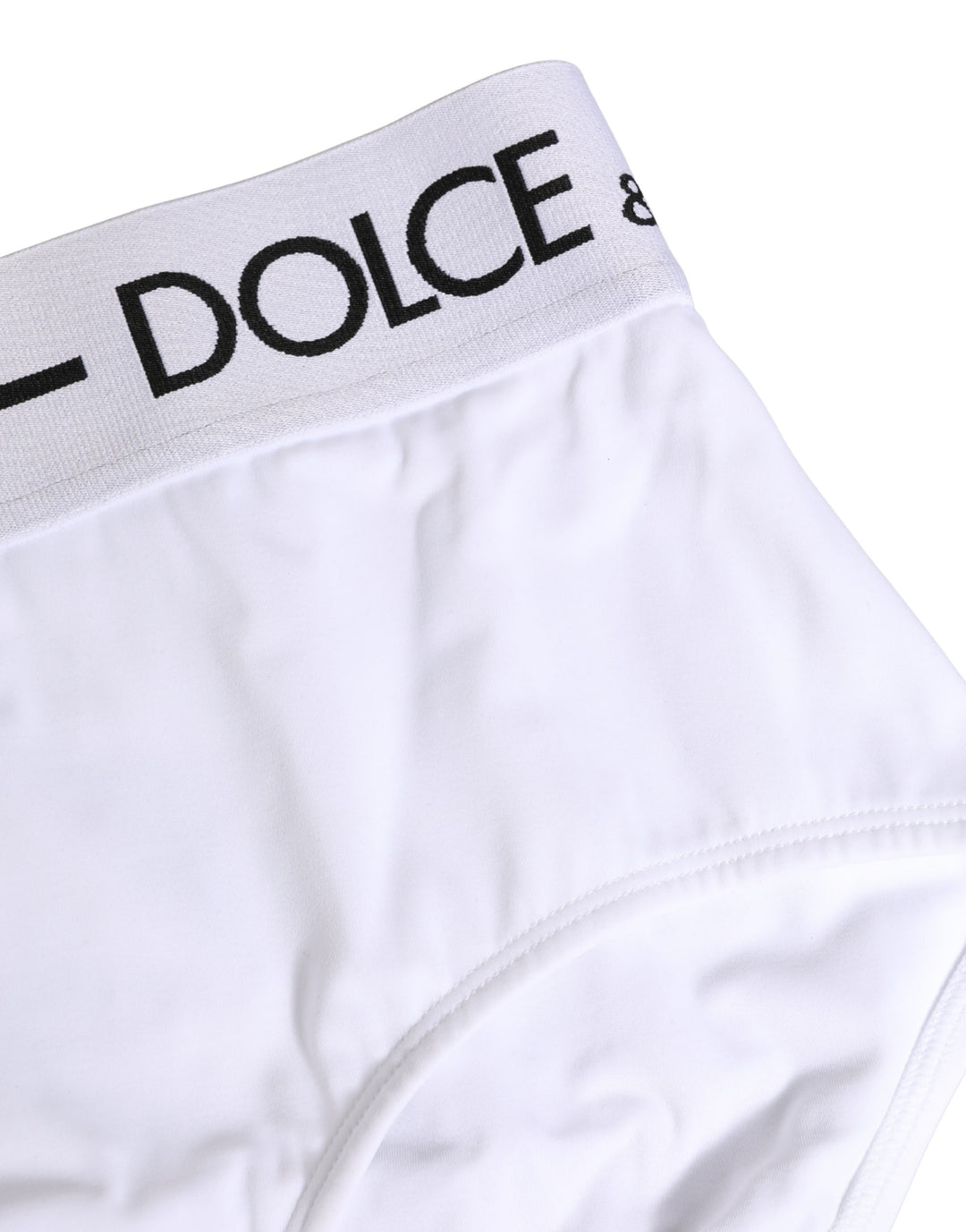 Dolce &amp; Gabbana White Nylon Logo Waistband Panty Underwear