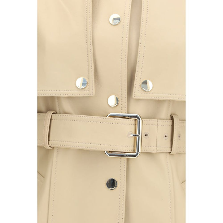 Max Mara Beige Lamb Ovis Aries Aries Leather Jacket