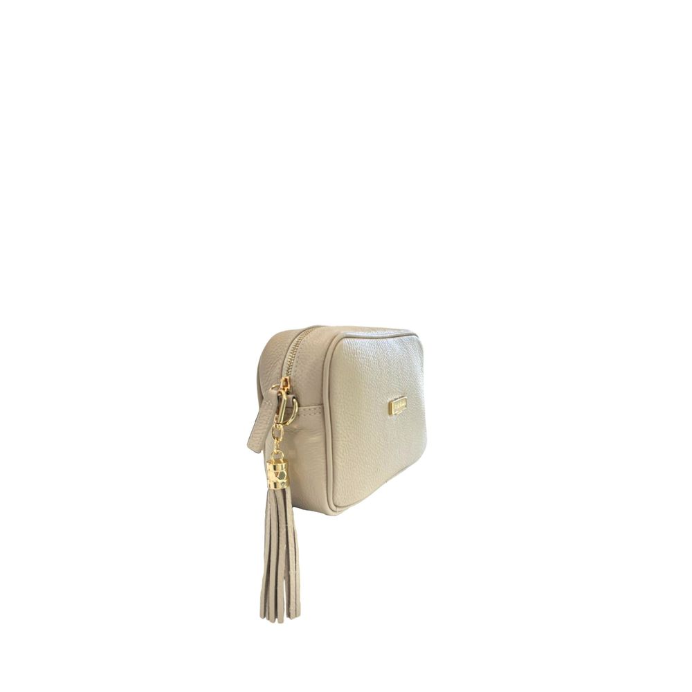 Baldinini Trend - Beige Cowhide Leather Women Crossbody Bag