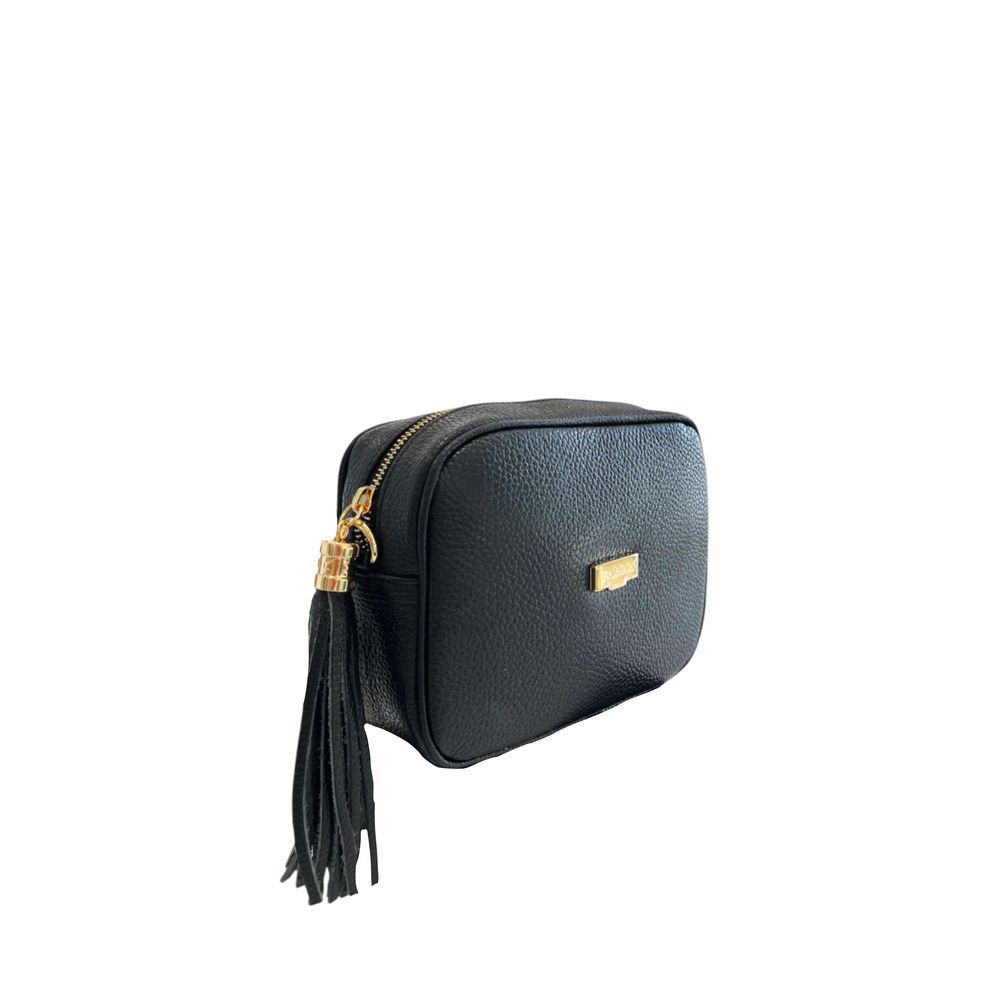 Baldinini Trend - Black Cowhide Leather Women Crossbody
