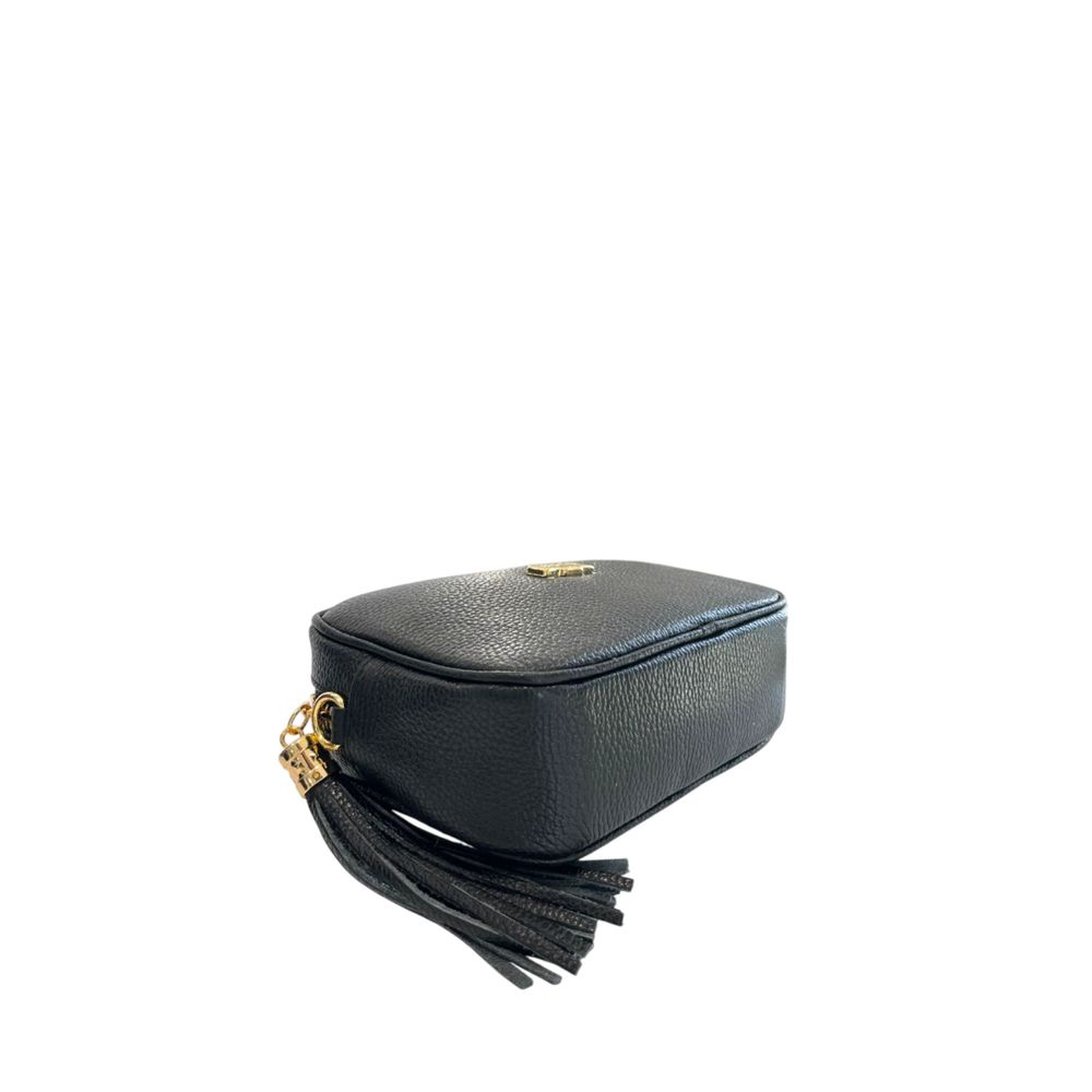Baldinini Trend - Black Cowhide Leather Women Crossbody