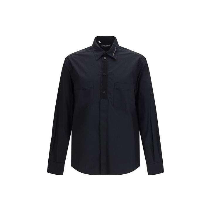Dolce &amp; Gabbana Black Cotton Dress Shirt