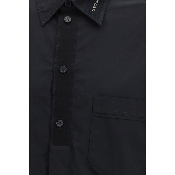 Dolce &amp; Gabbana Black Cotton Dress Shirt