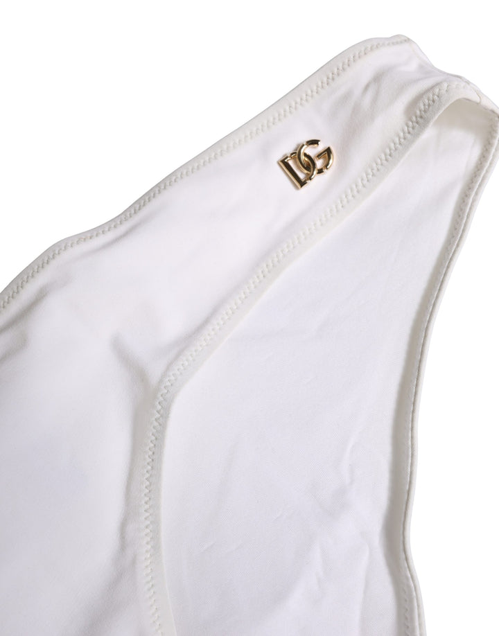 Dolce &amp; Gabbana White DG Logo Plaque Bikini Bottom Underwear