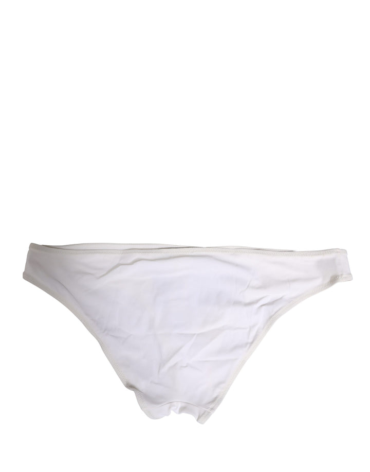 Dolce &amp; Gabbana White DG Logo Plaque Bikini Bottom Underwear