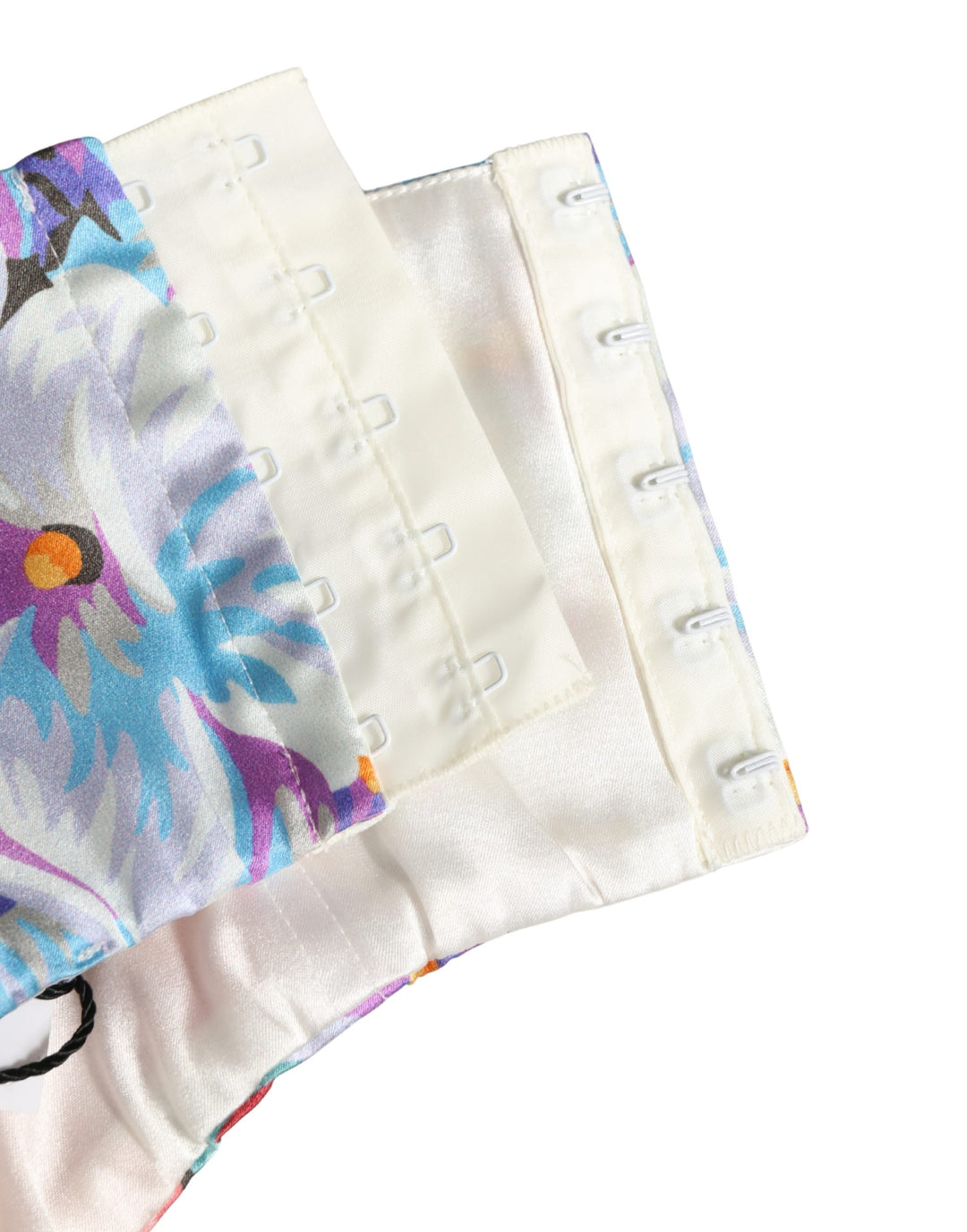Dolce &amp; Gabbana Multicolor Floral Print Silk Cropped Bustier Top