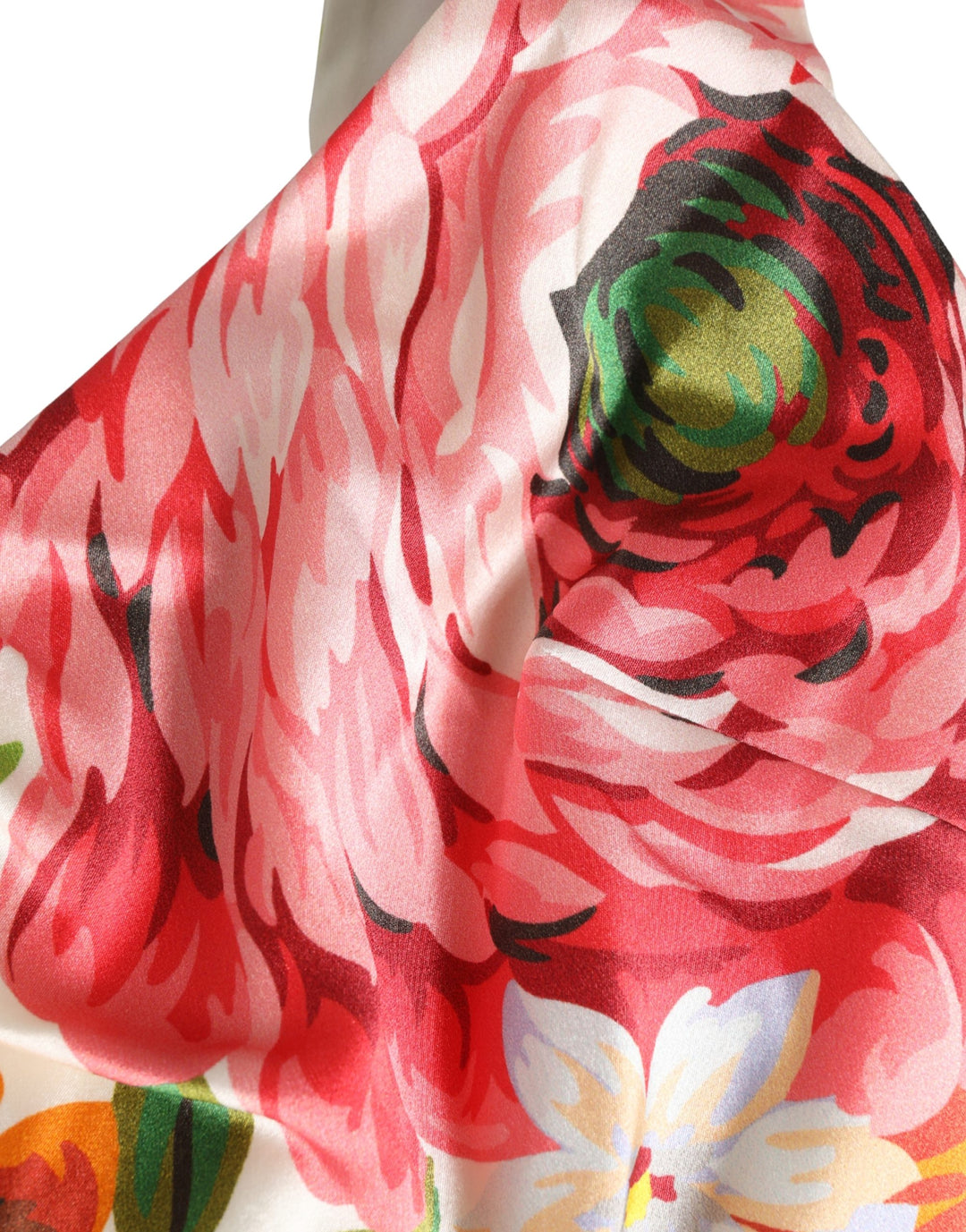 Dolce &amp; Gabbana Multicolor Floral Print Silk Cropped Bustier Top