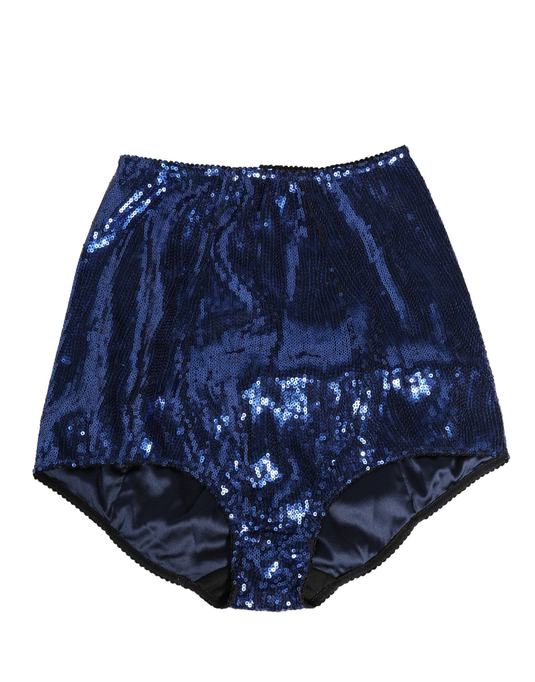 Dolce &amp; Gabbana Blue Sequined High Waist Girdle Panty Underwear