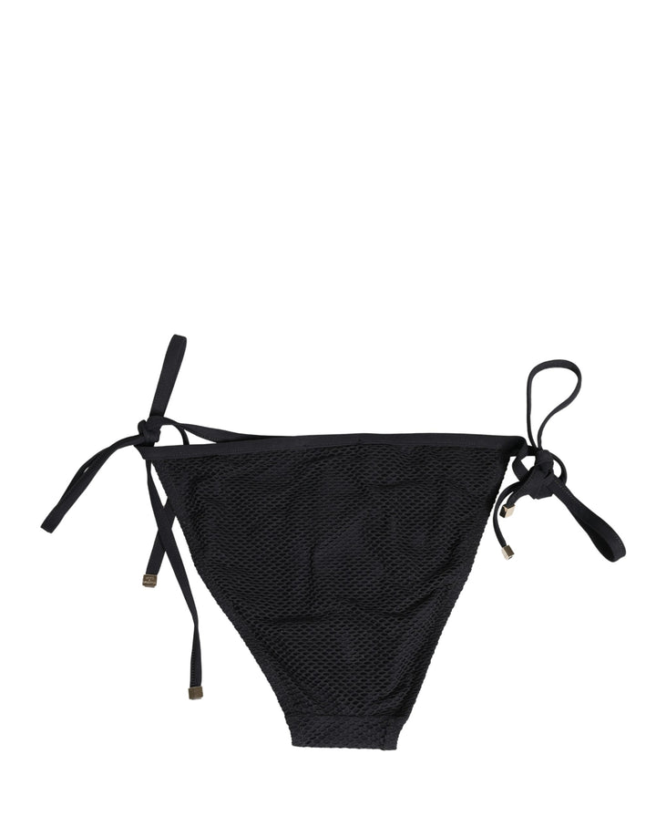 Dolce &amp; Gabbana Black Tie-Side Bikini Bottom Swimsuit Swimwear