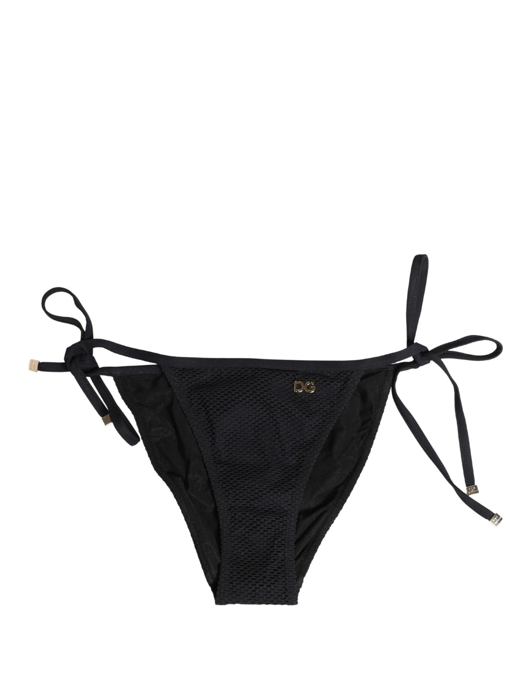 Dolce &amp; Gabbana Black Tie-Side Bikini Bottom Swimsuit Swimwear