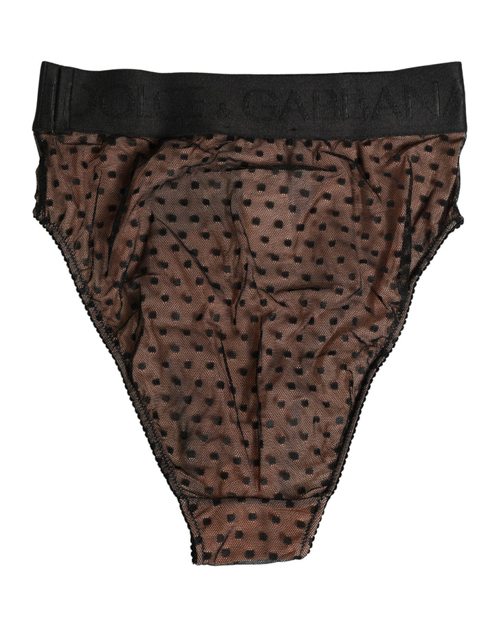 Dolce &amp; Gabbana Black Beige Polka Dot Butterfly Brief Underwear