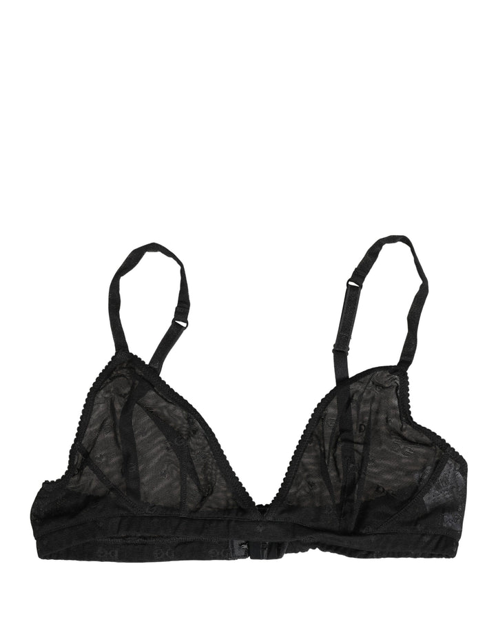Dolce &amp; Gabbana Black Nylon Stretch Soft Cup Brassiere Underwear