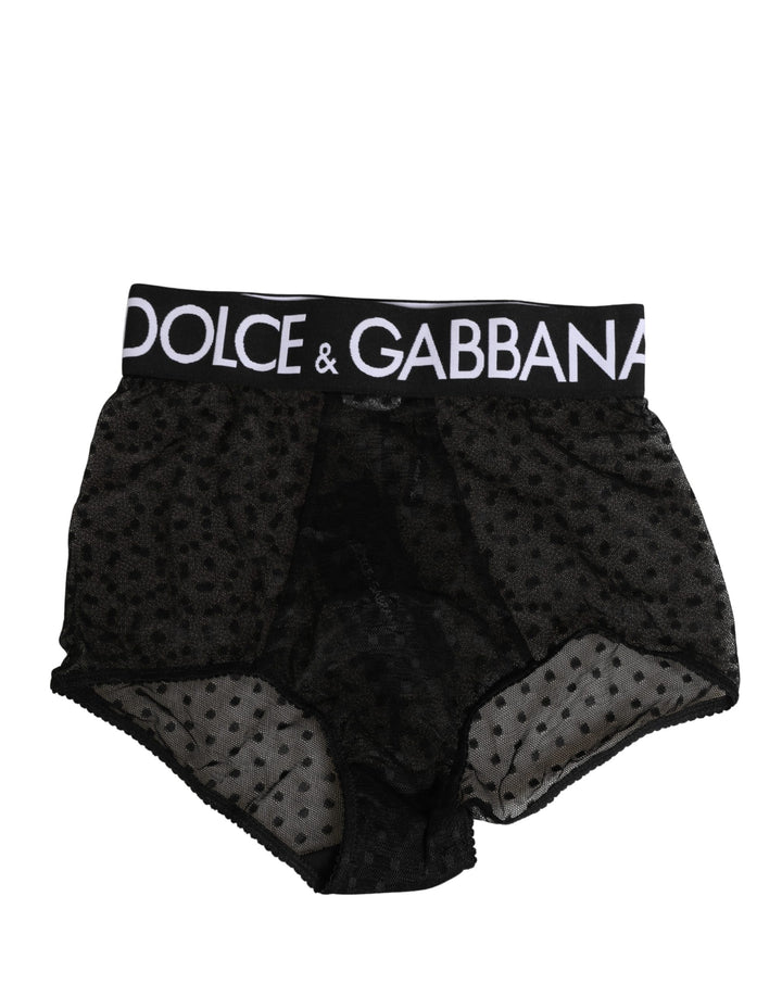 Dolce &amp; Gabbana Black Logo Girdle High Waist Panty Underwear