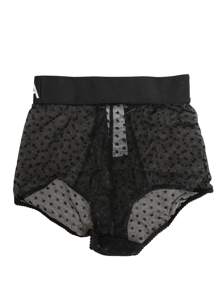 Dolce &amp; Gabbana Black Logo Girdle High Waist Panty Underwear