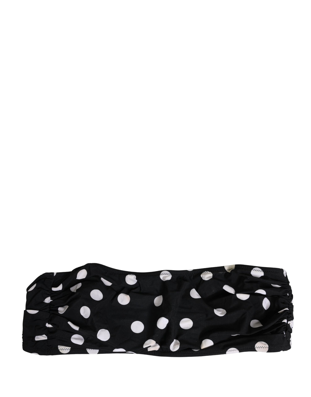 Dolce &amp; Gabbana Black White Polka Dot Bandeau Beachwear Swimwear