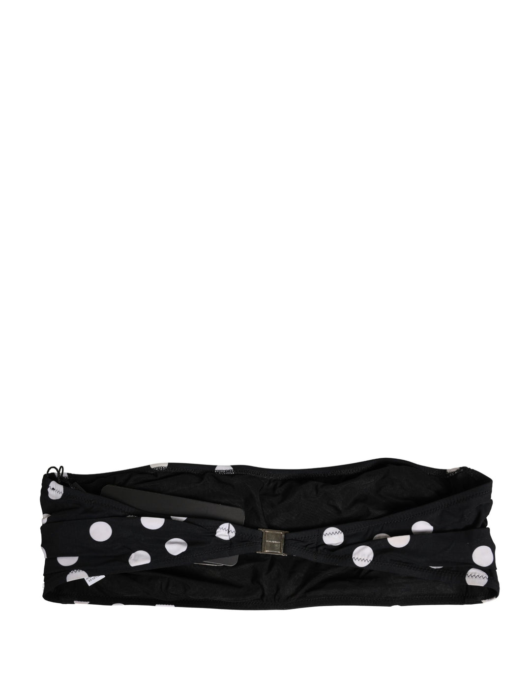 Dolce &amp; Gabbana Black White Polka Dot Bandeau Beachwear Swimwear