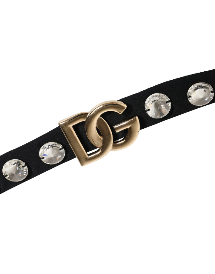 Dolce &amp; Gabbana Black Crystal Embellished Bikini Bottom Swimwear