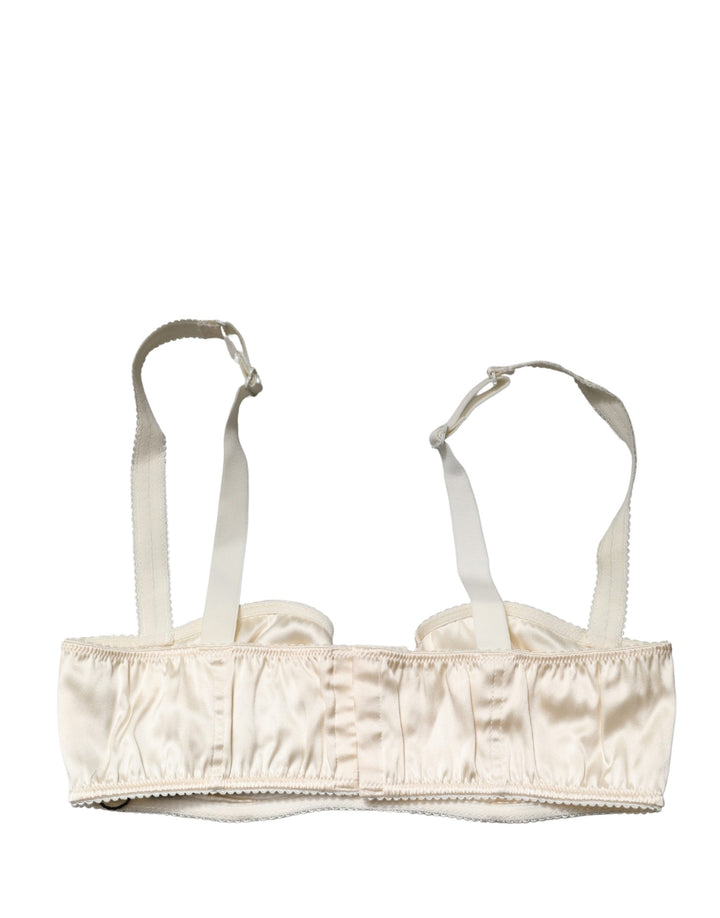 Dolce &amp; Gabbana Off White Semi-Pad Underwire Balconette Bra Underwear