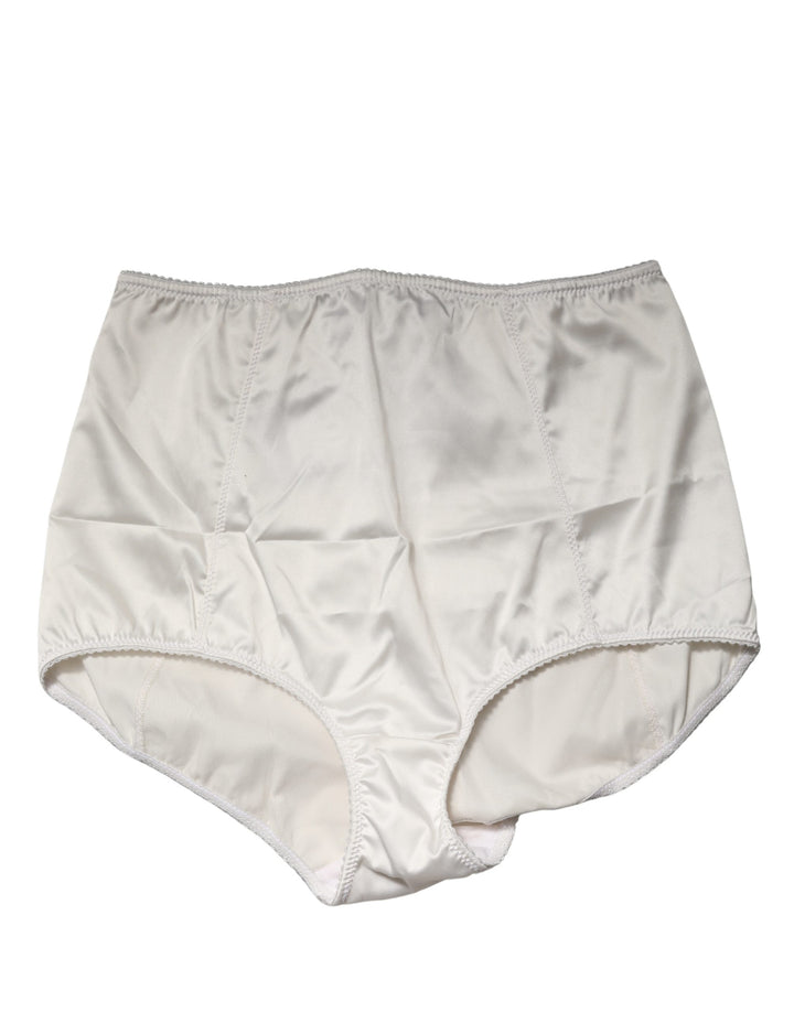 Dolce &amp; Gabbana White Silk Blend High Waist Girdle Panty Underwear