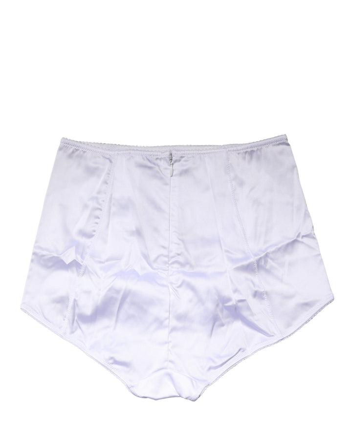 Dolce &amp; Gabbana White Silk Blend High Waist Girdle Panty Underwear