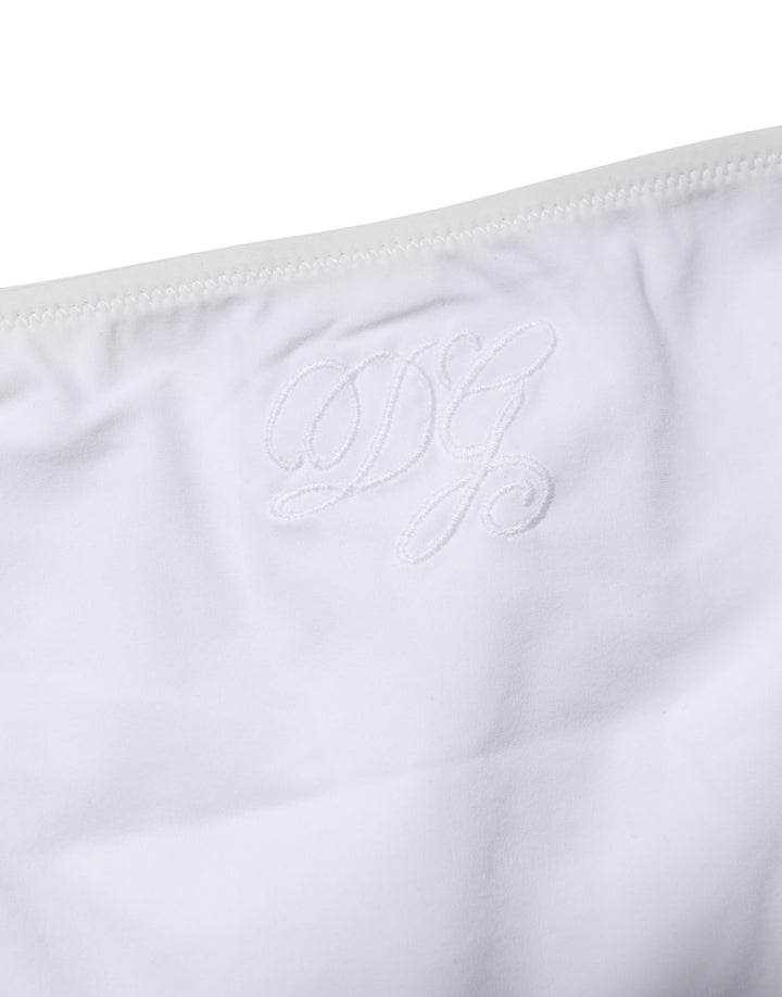 Dolce &amp; Gabbana White Side-Tie Bikini Bottom Swimsuit Swimwear