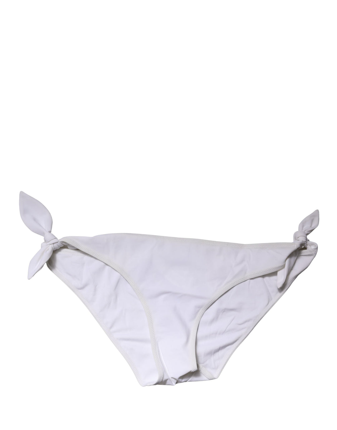 Dolce &amp; Gabbana White Side-Tie Bikini Bottom Swimsuit Swimwear