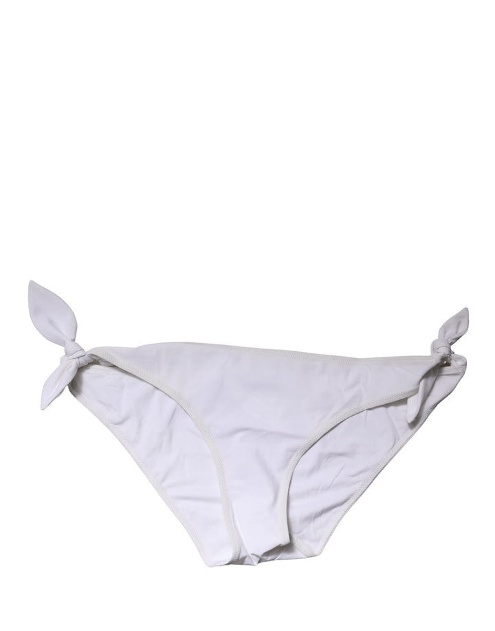 Dolce &amp; Gabbana White Side-Tie Bikini Bottom Swimsuit Swimwear