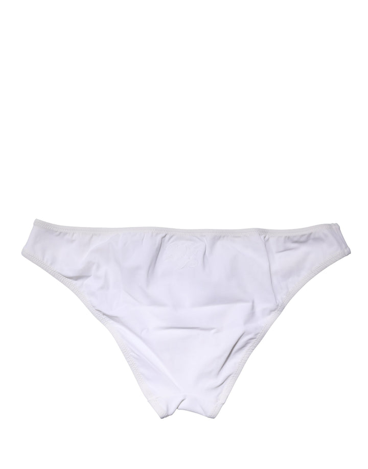 Dolce &amp; Gabbana White Nylon Stretch Mid Waist Brief Panty Underwear