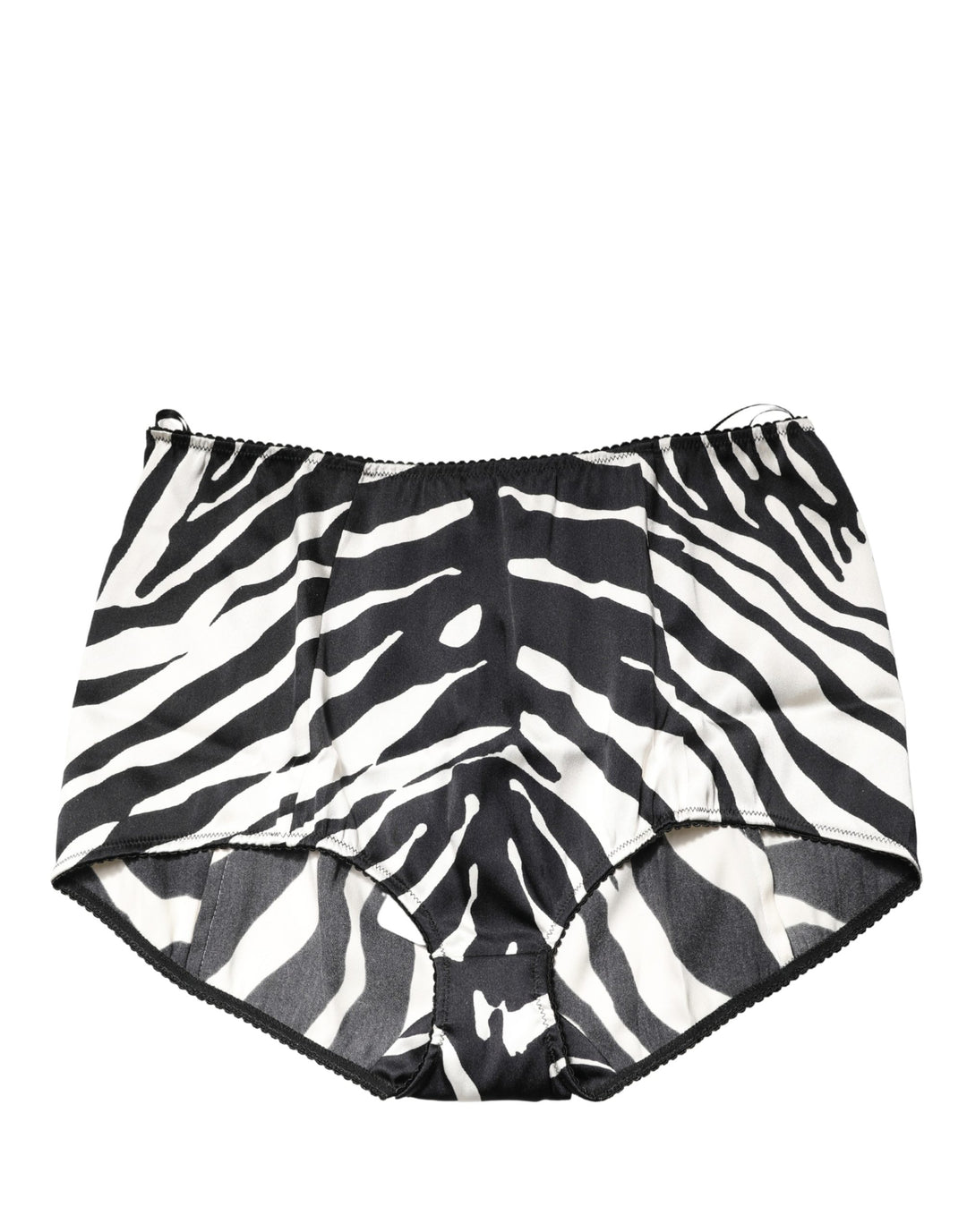 Dolce &amp; Gabbana Black White Zebra High Waist Girdle Panty Underwear