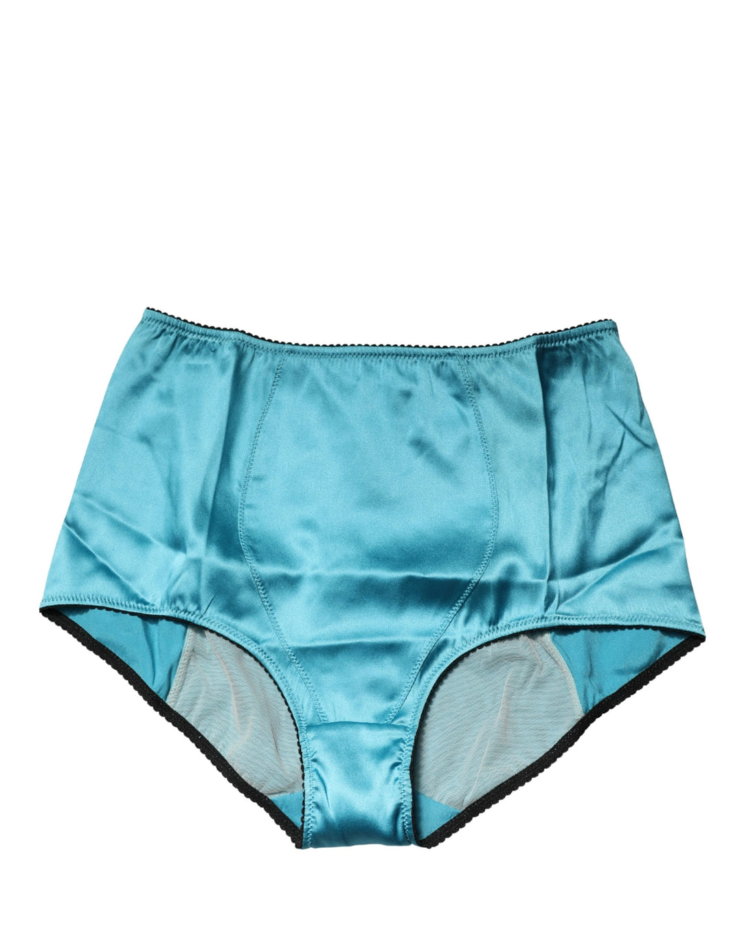 Dolce &amp; Gabbana Blue Silk Blend High Waist Girdle Panty Underwear