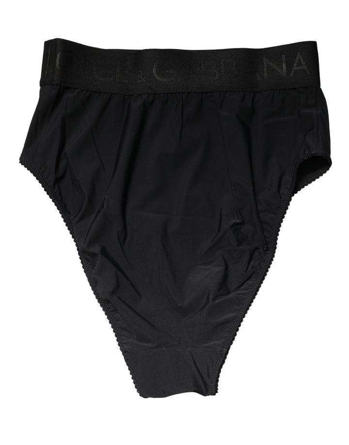 Dolce &amp; Gabbana Black Logo Waistband High Brief Underwear