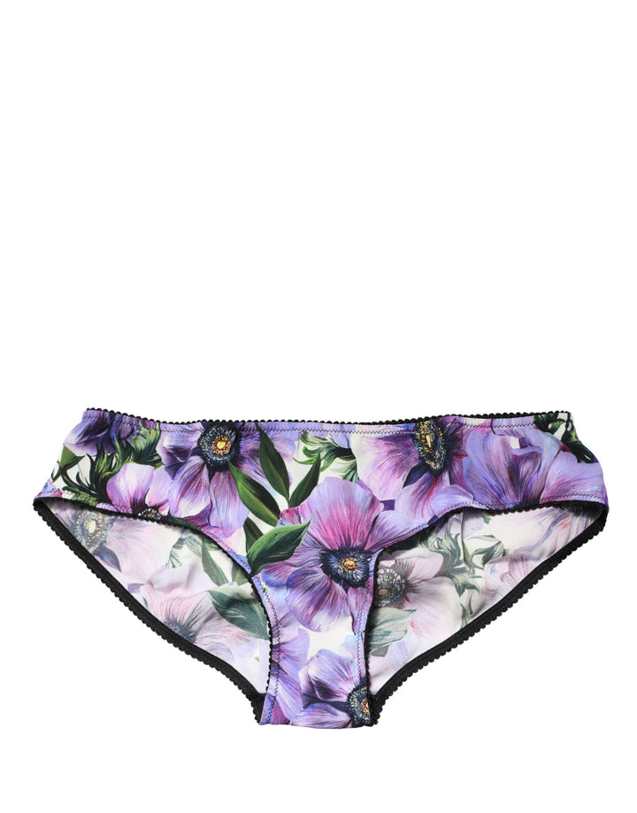 Dolce &amp; Gabbana Multicolor Floral Mid Waist Brief Panty Underwear