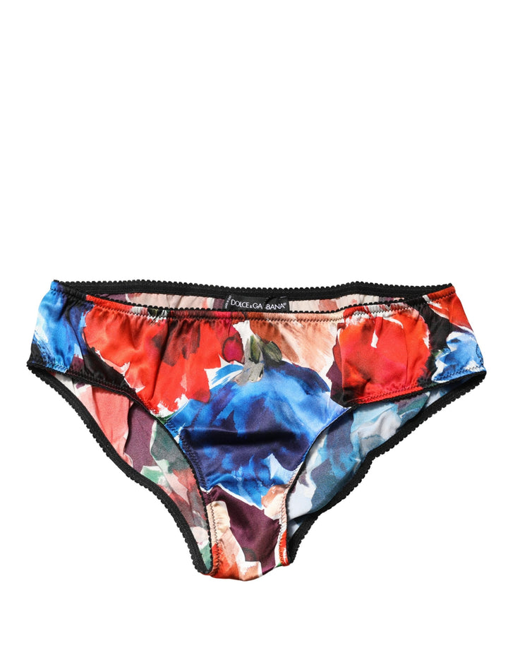 Dolce &amp; Gabbana Multicolor Floral Mid Waist Brief Panty Underwear