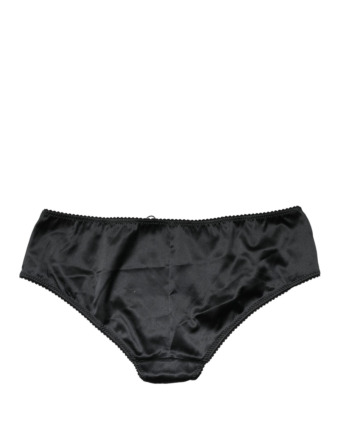 Dolce &amp; Gabbana Black Silk Stretch Mid Waist Brief Panty Underwear