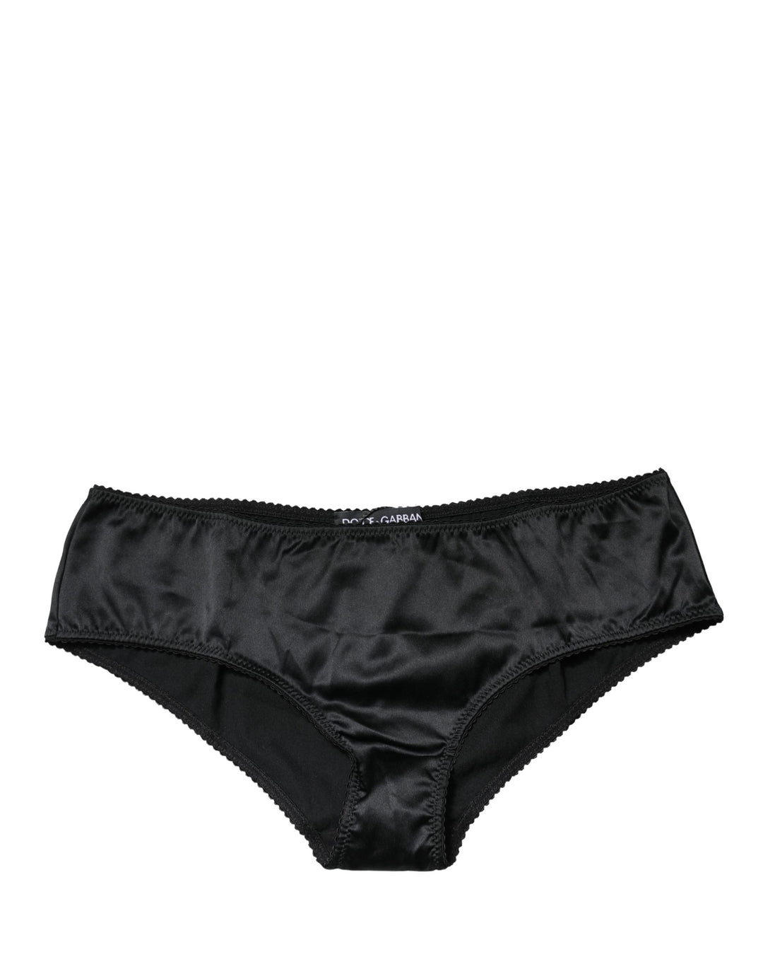 Dolce &amp; Gabbana Black Silk Stretch Mid Waist Brief Panty Underwear