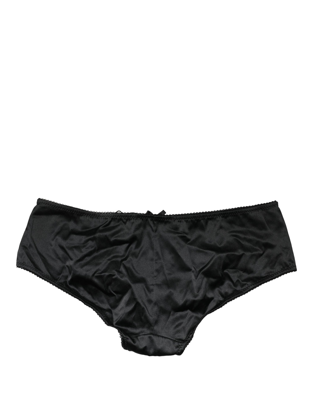 Dolce &amp; Gabbana Black Silk Stretch Mid Waist Brief Panty Underwear
