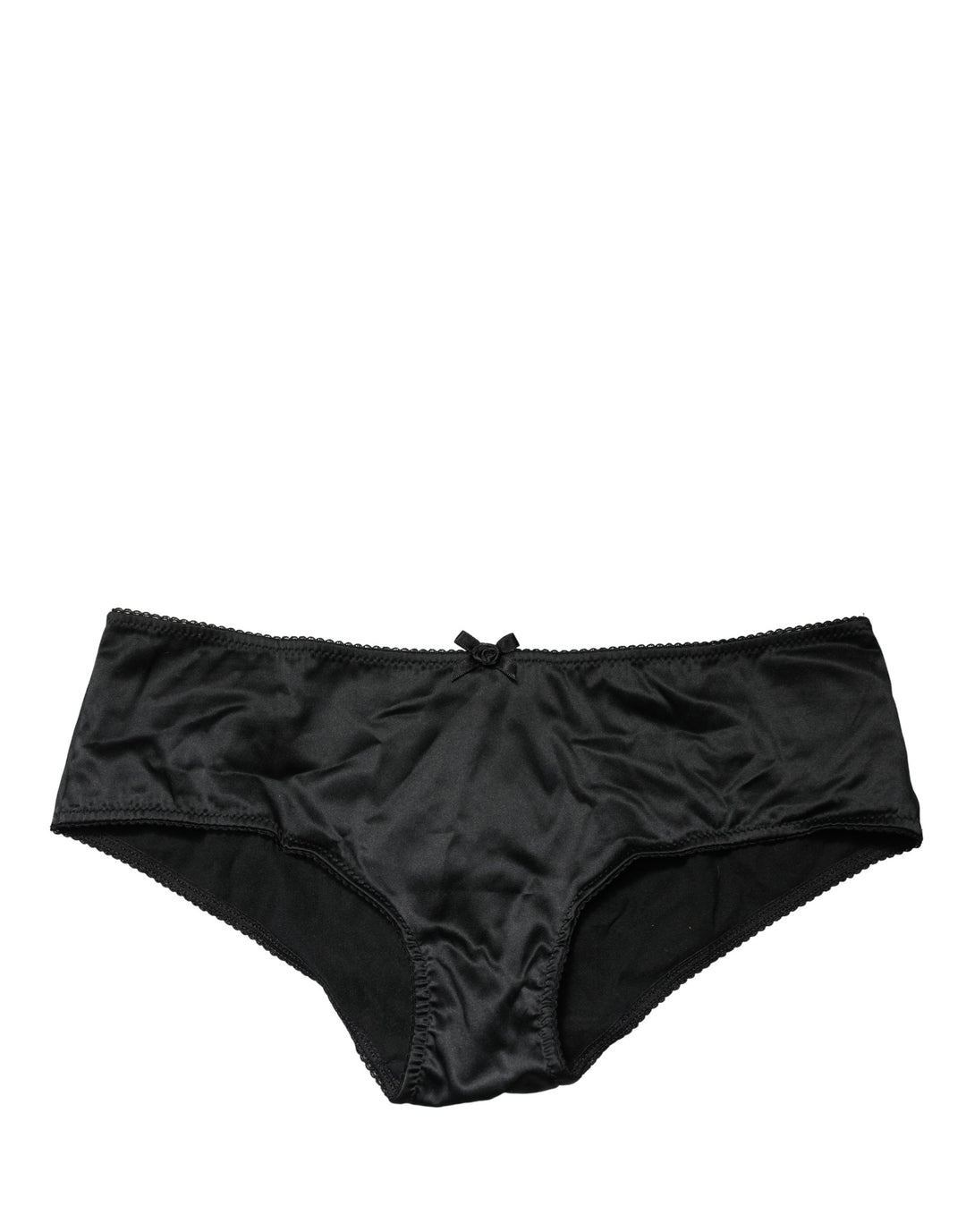 Dolce &amp; Gabbana Black Silk Stretch Mid Waist Brief Panty Underwear