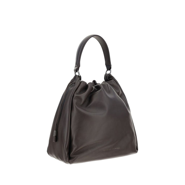 Brunello Cucinelli - Brown Calf Leather Bos Taurus Shoulder Bag