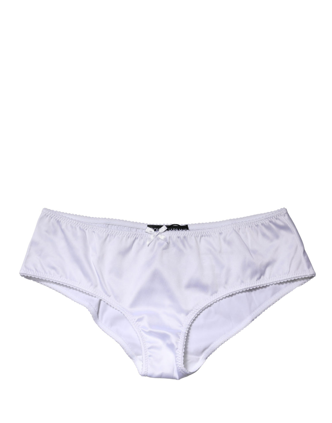Dolce &amp; Gabbana White Silk Stretch Mid Waist Brief Panty Underwear