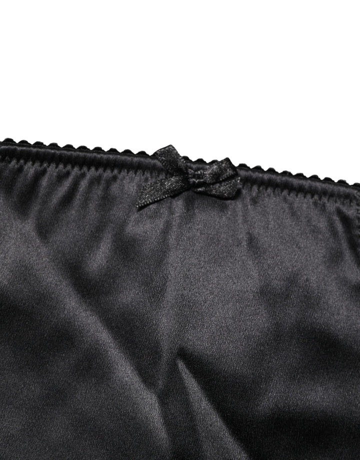 Dolce &amp; Gabbana Black Silk Blend High Waist Girdle Panty Underwear
