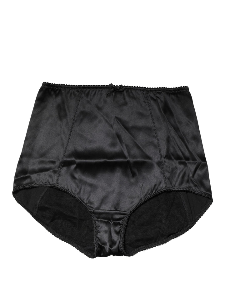 Dolce &amp; Gabbana Black Silk Blend High Waist Girdle Panty Underwear
