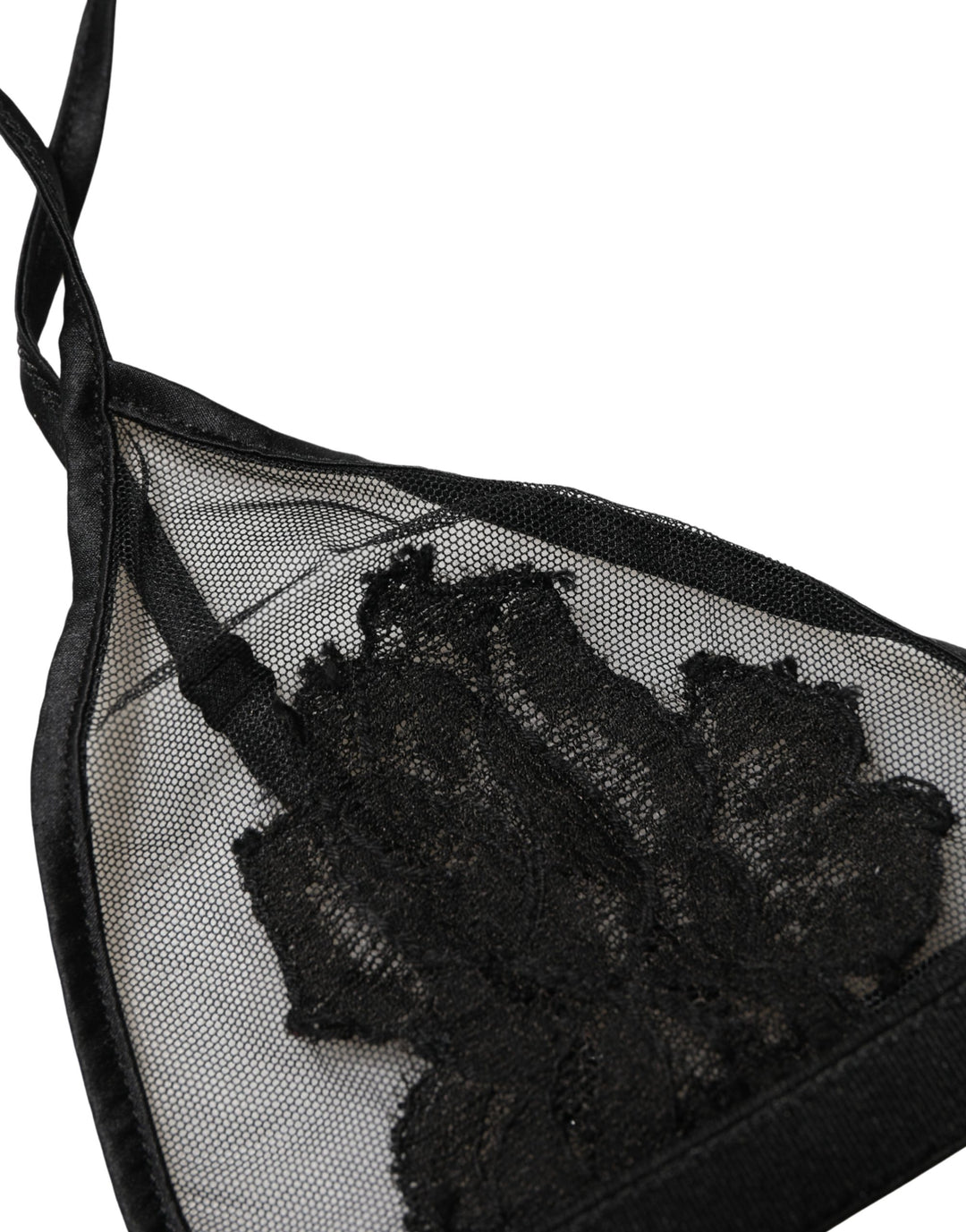 Dolce &amp; Gabbana Black Floral Soft Cup Triangle Bra Underwear