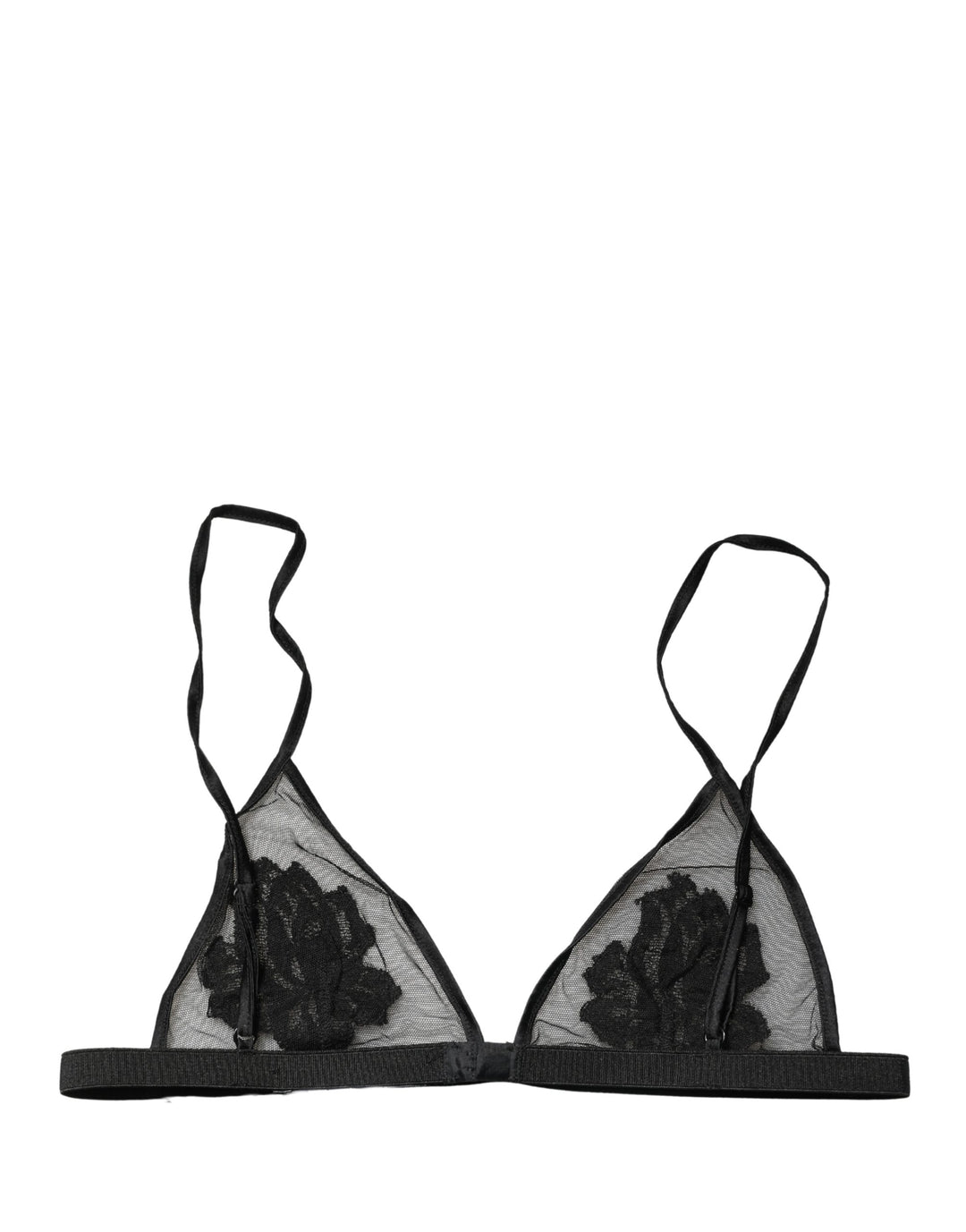 Dolce &amp; Gabbana Black Floral Soft Cup Triangle Bra Underwear
