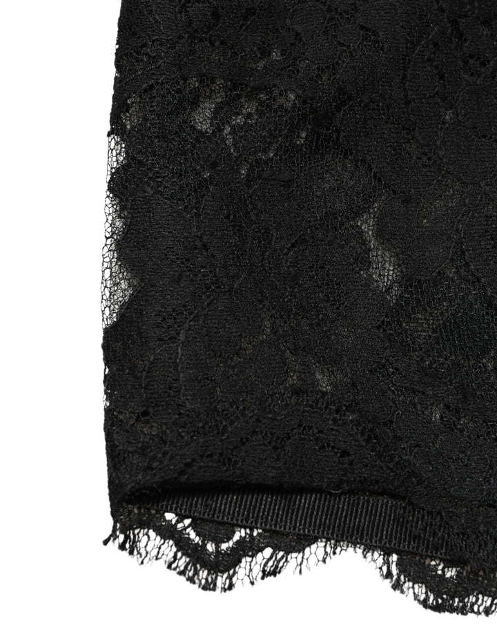 Dolce &amp; Gabbana Black Lace Bandeau Bra Tube Top Underwear