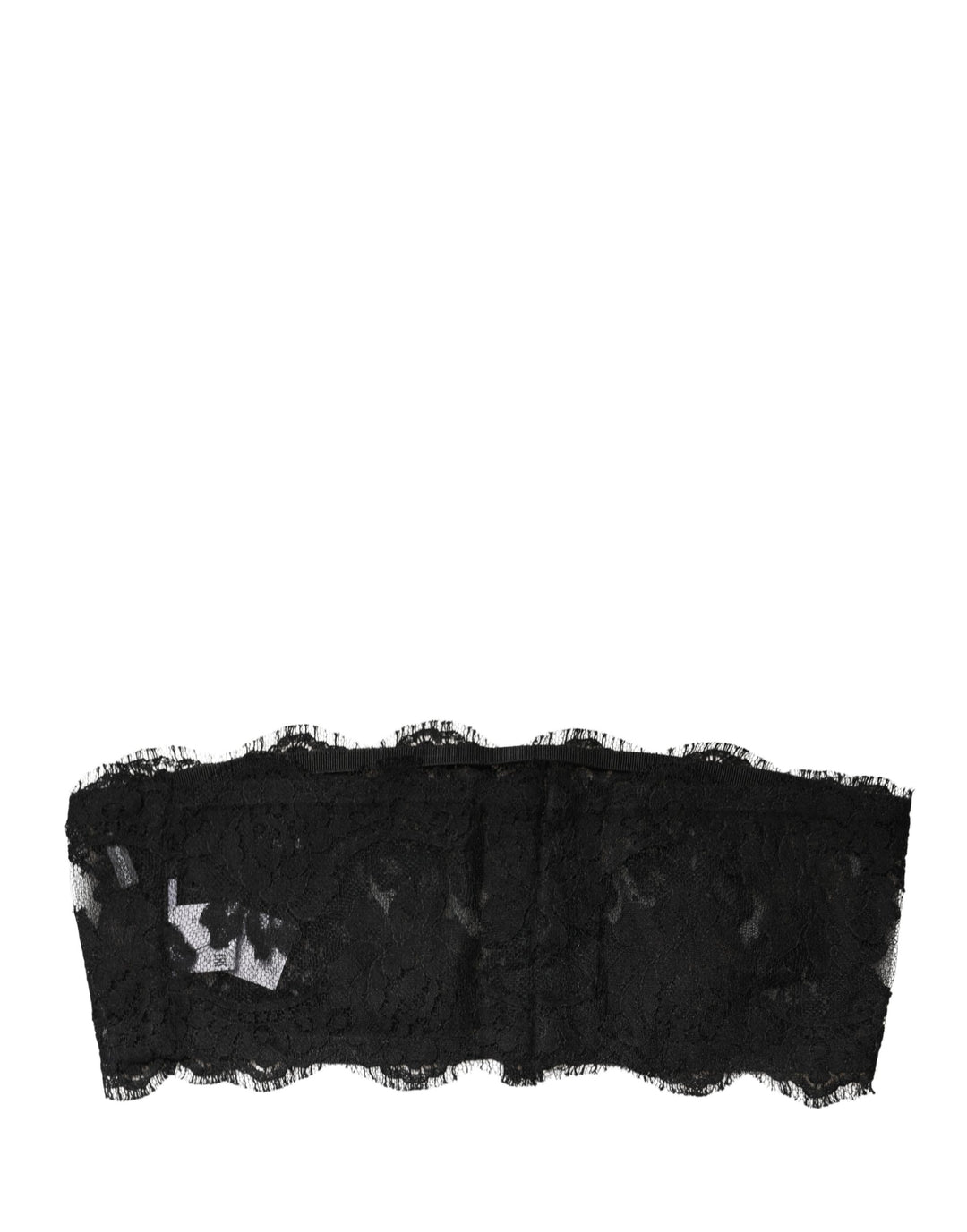 Dolce &amp; Gabbana Black Lace Bandeau Bra Tube Top Underwear