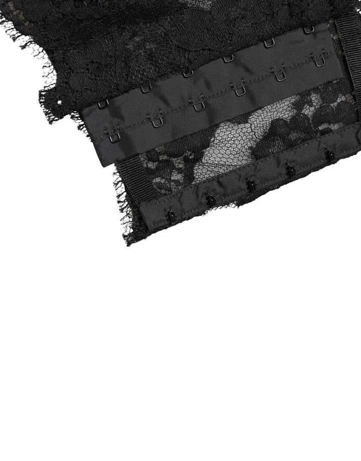 Dolce &amp; Gabbana Black Lace Bandeau Bra Tube Top Underwear