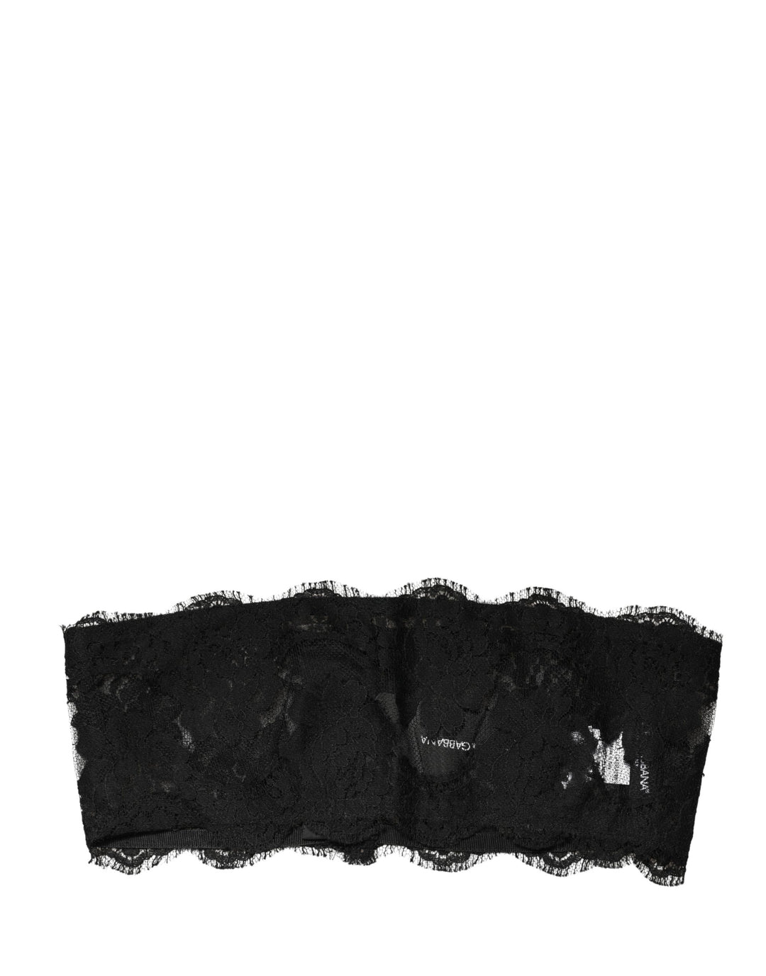 Dolce &amp; Gabbana Black Lace Bandeau Bra Tube Top Underwear